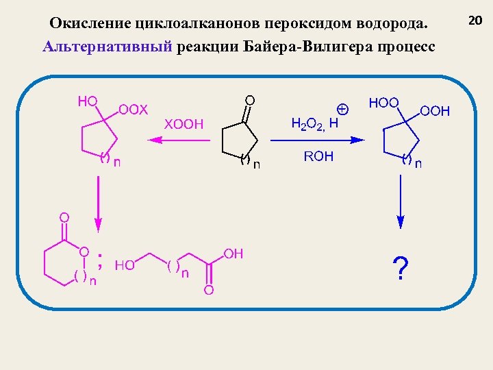 Окисление циклоалканонов пероксидом водорода. Альтернативный реакции Байера-Вилигера процесс 20 