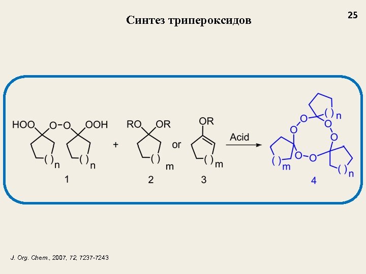 Синтез трипероксидов J. Org. Chem. , 2007, 7237 -7243 25 