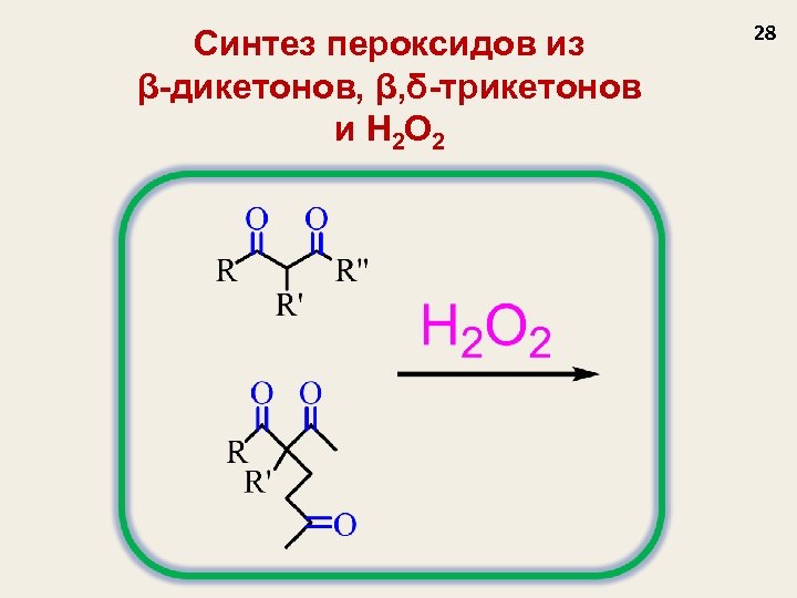 Синтез пероксидов из β-дикетонов, β, δ-трикетонов и H 2 O 2 28 