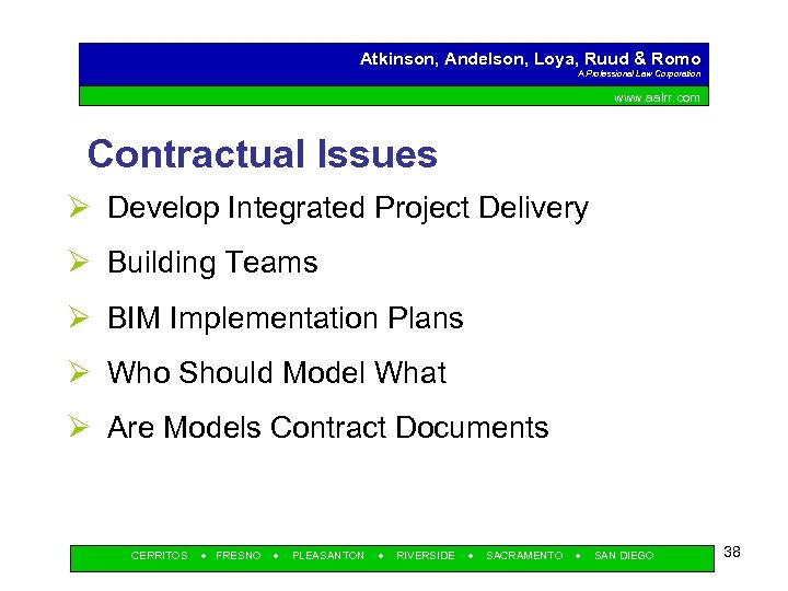 Atkinson, Andelson, Loya, Ruud & Romo A Professional Law Corporation www. aalrr. com Contractual