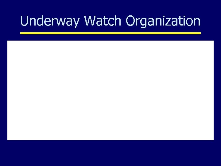 Underway Watch Organization 