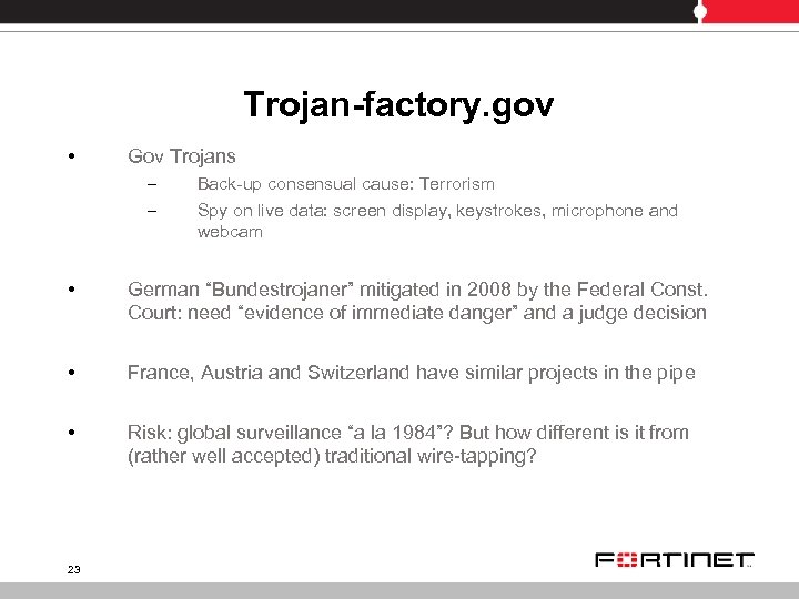 Trojan-factory. gov • Gov Trojans – – Back-up consensual cause: Terrorism Spy on live