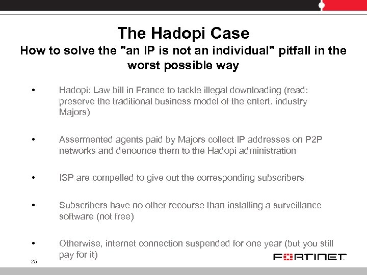 The Hadopi Case How to solve the "an IP is not an individual" pitfall