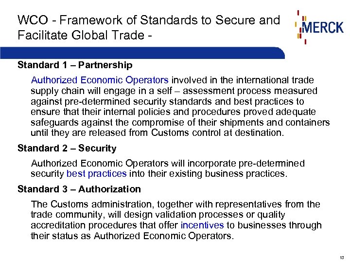 WCO - Framework of Standards to Secure and Facilitate Global Trade - Standard 1