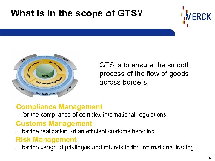 What is in the scope of GTS? GTS is to ensure the smooth process