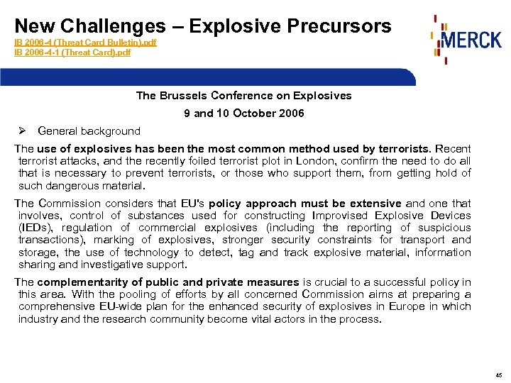 New Challenges – Explosive Precursors IB 2006 -4 (Threat Card Bulletin). pdf IB 2006