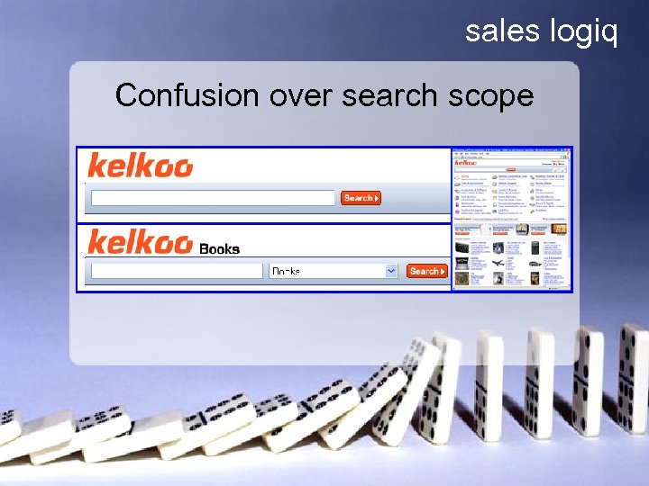 sales logiq Confusion over search scope 