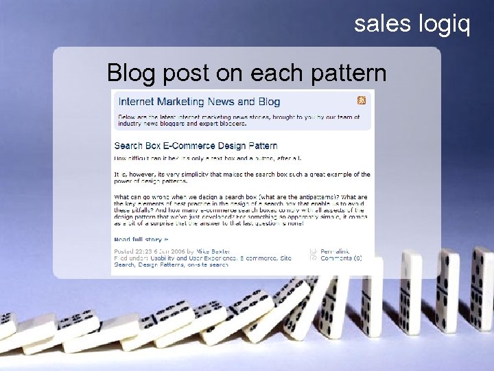 sales logiq Blog post on each pattern 