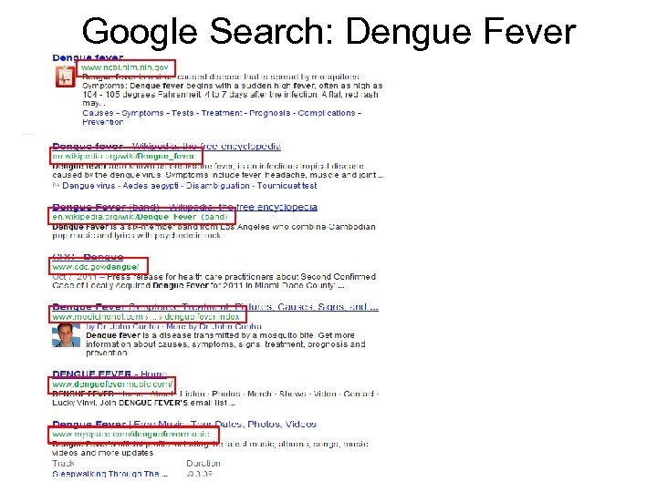 Google Search: Dengue Fever 
