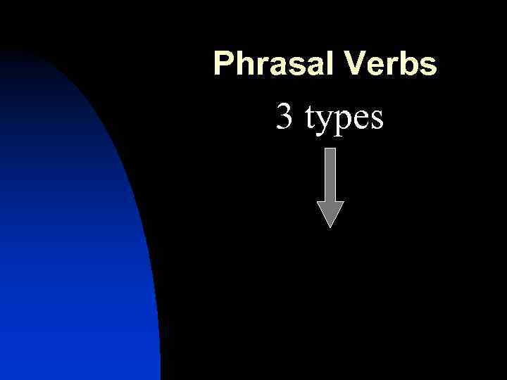 Phrasal Verbs 3 types 