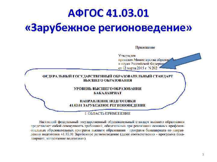 АФГОС 41. 03. 01 «Зарубежное регионоведение» 3 