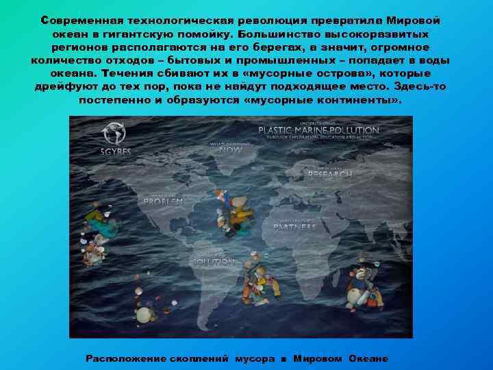 Современная технологическая революция превратила Мировой океан в гигантскую помойку. Большинство высокоразвитых регионов располагаются на