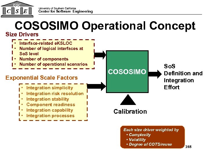 USC C S E University of Southern California Center for Software Engineering COSOSIMO Operational