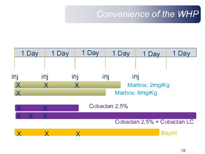 Convenience of the WHP 1 Day inj X X X X X inj X