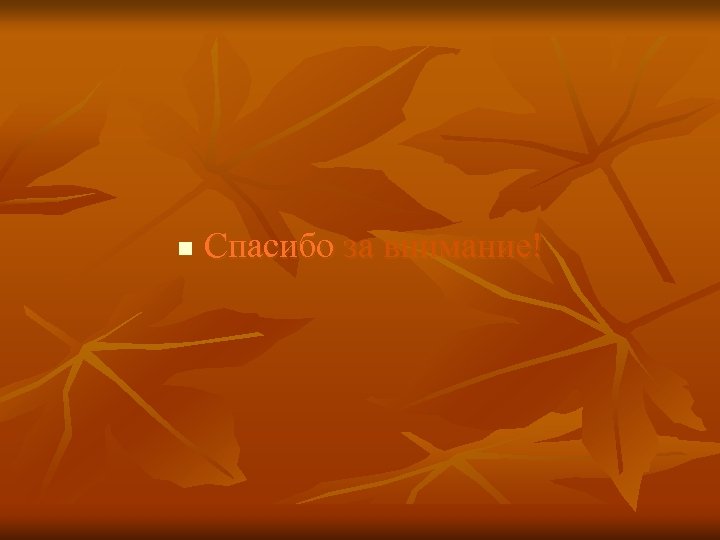 n Спасибо за внимание! 