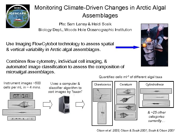 Monitoring Climate-Driven Changes in Arctic Algal Assemblages PIs: Sam Laney & Heidi Sosik Biology