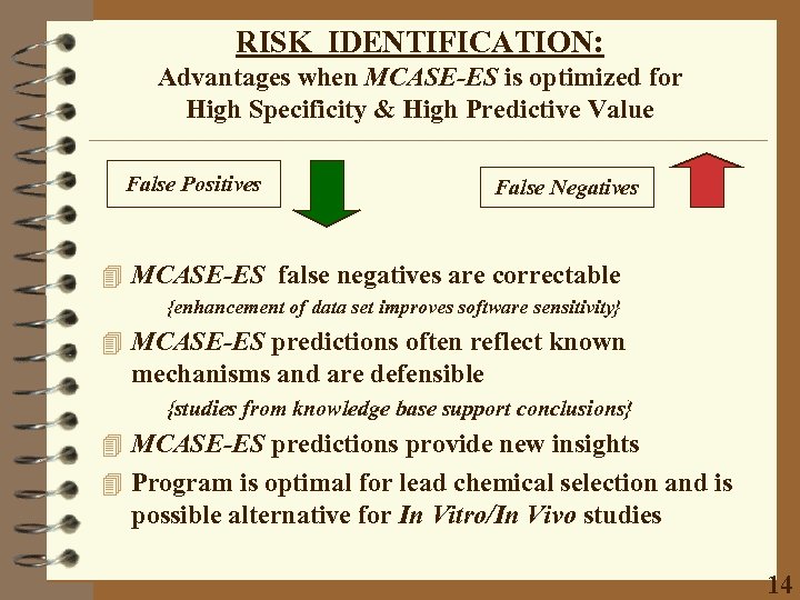 RISK IDENTIFICATION: Advantages when MCASE-ES is optimized for High Specificity & High Predictive Value