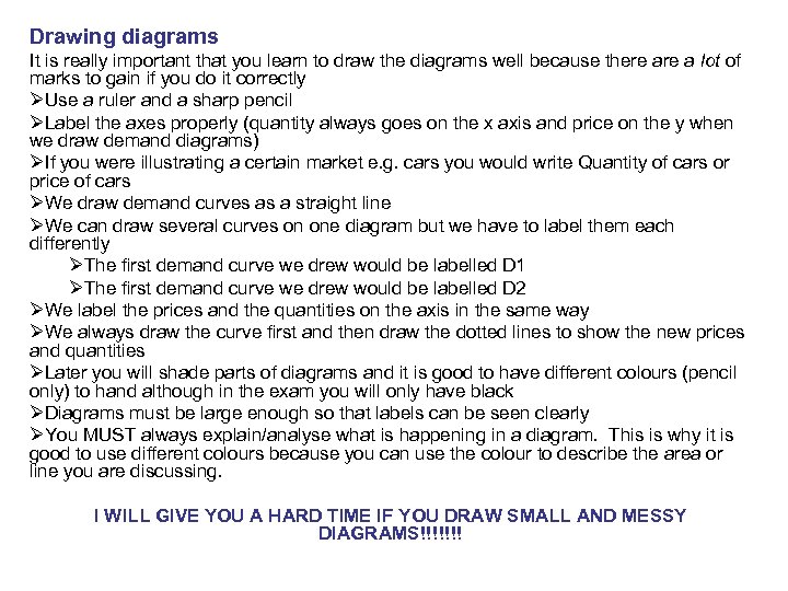 Drawing diagrams It is really important that you learn to draw the diagrams well