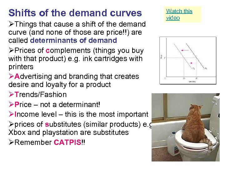 Shifts of the demand curves ØThings that cause a shift of the demand curve