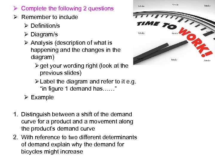 Ø Complete the following 2 questions Ø Remember to include Ø Definition/s Ø Diagram/s