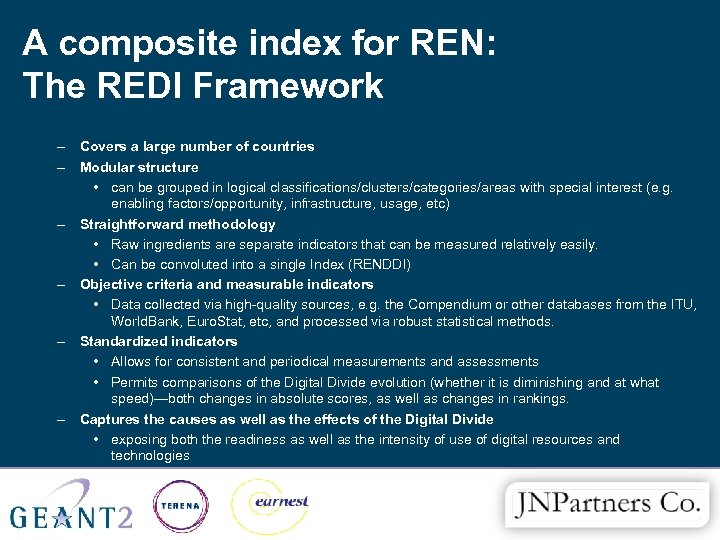 A composite index for REN: The REDI Framework – Covers a large number of