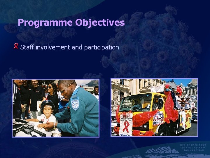 Programme Objectives Staff involvement and participation 