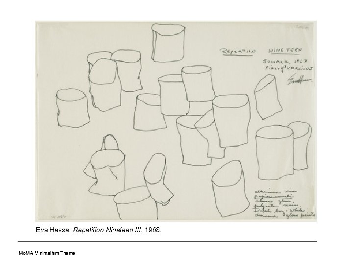 Eva Hesse. Repetition Nineteen III. 1968. Mo. MA Minimalism Theme 