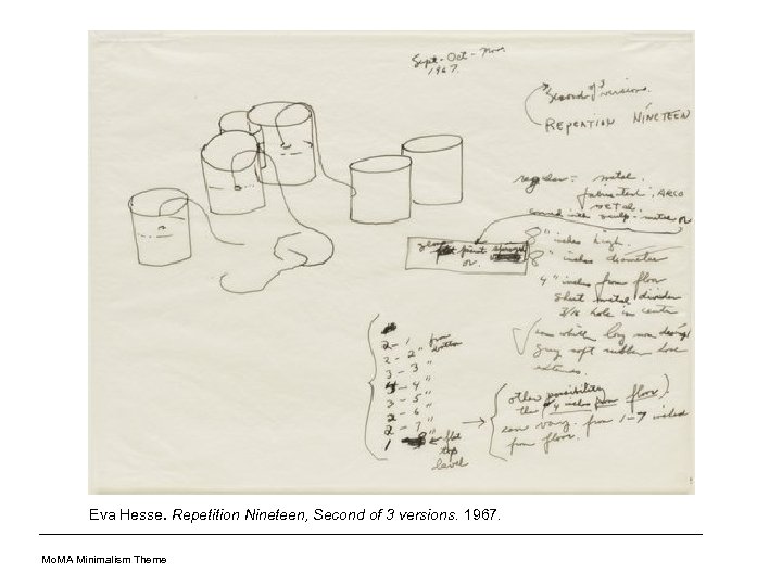 Eva Hesse. Repetition Nineteen, Second of 3 versions. 1967. Mo. MA Minimalism Theme 