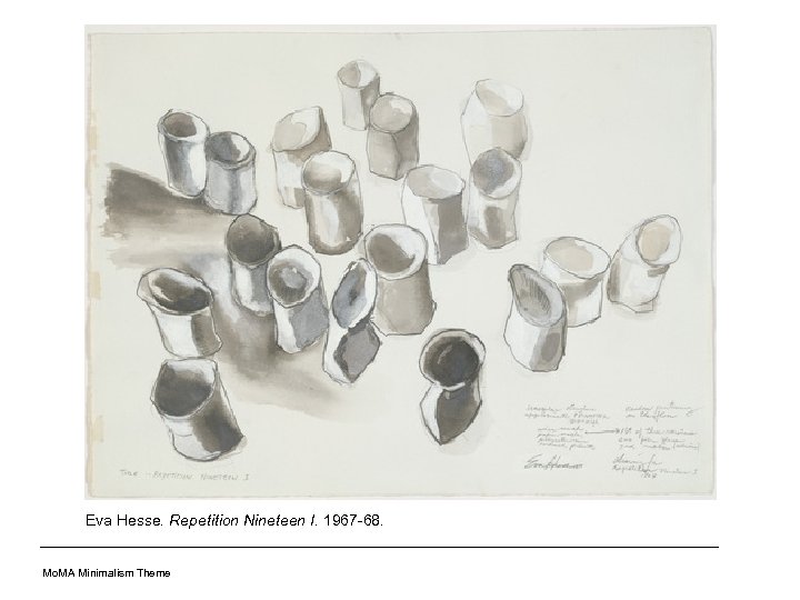 Eva Hesse. Repetition Nineteen I. 1967 -68. Mo. MA Minimalism Theme 