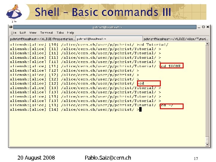 Shell – Basic commands III 20 August 2008 Pablo. Saiz@cern. ch 17 