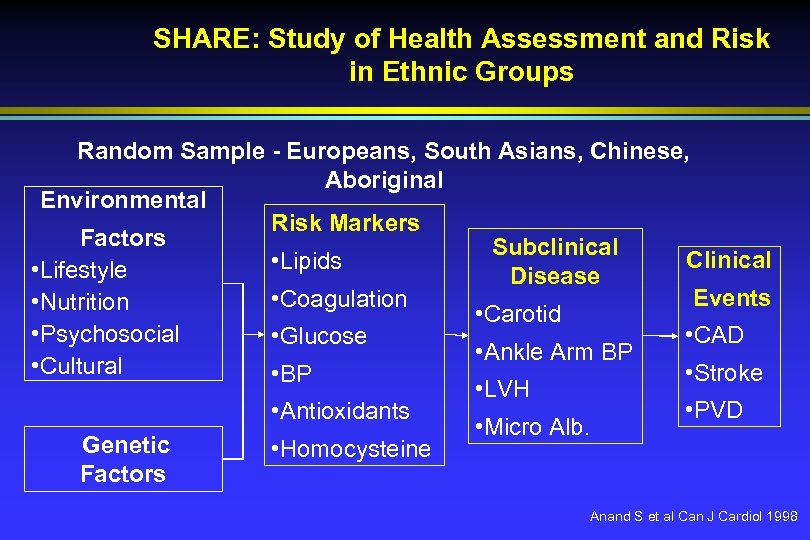 SHARE: Study of Health Assessment and Risk in Ethnic Groups Random Sample - Europeans,