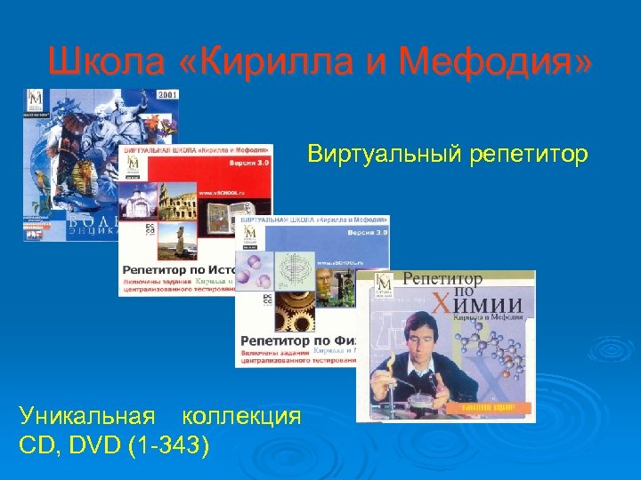 Школа «Кирилла и Мефодия» Виртуальный репетитор Уникальная коллекция CD, DVD (1 -343) 