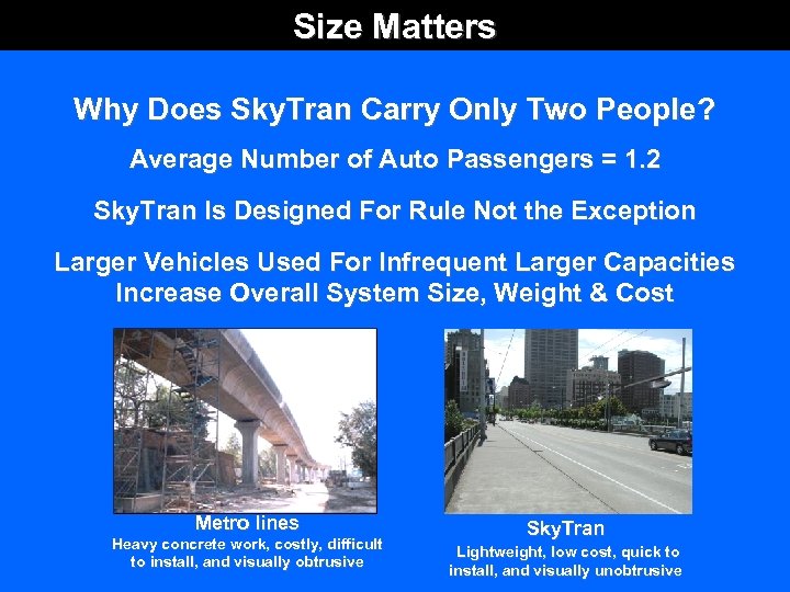 Size Matters Why Does Sky. Tran Carry Only Two People? Average Number of Auto