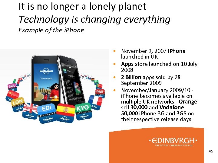 It is no longer a lonely planet Technology is changing everything Example of the