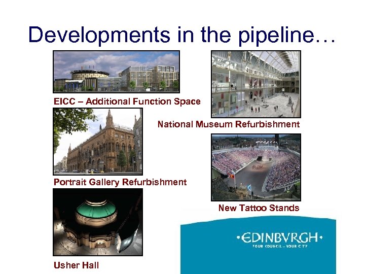 Developments in the pipeline… EICC – Additional Function Space National Museum Refurbishment Portrait Gallery