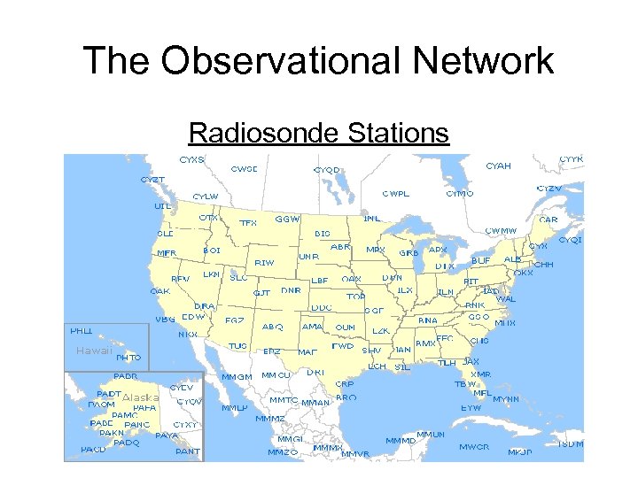 The Observational Network Radiosonde Stations 