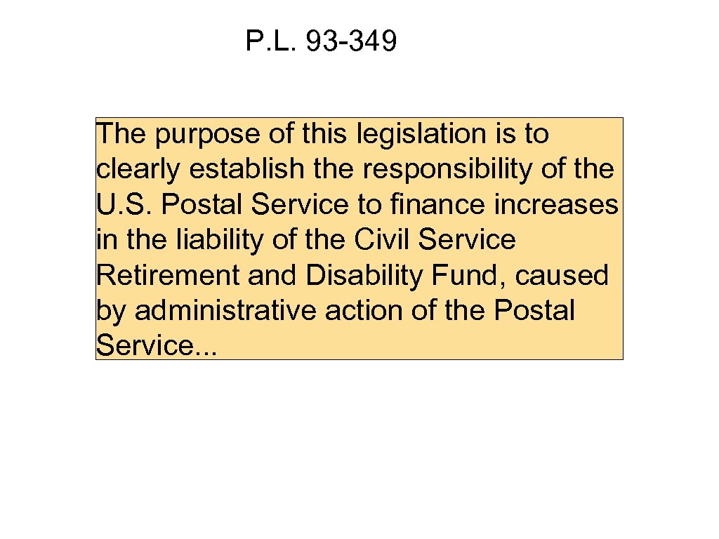 P. L. 93 -349 The purpose of this legislation is to clearly establish the