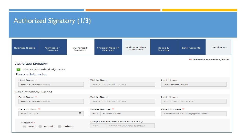 Authorized Signatory (1/3) 
