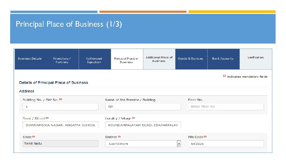 Principal Place of Business (1/3) 