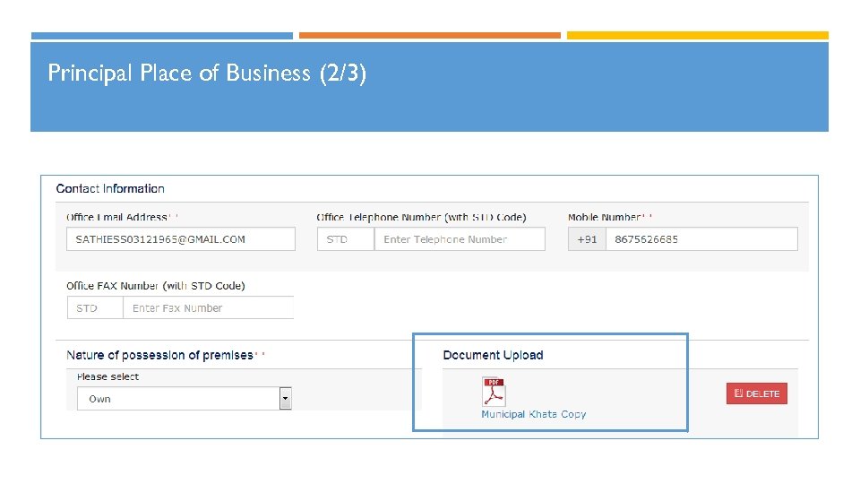 Principal Place of Business (2/3) 