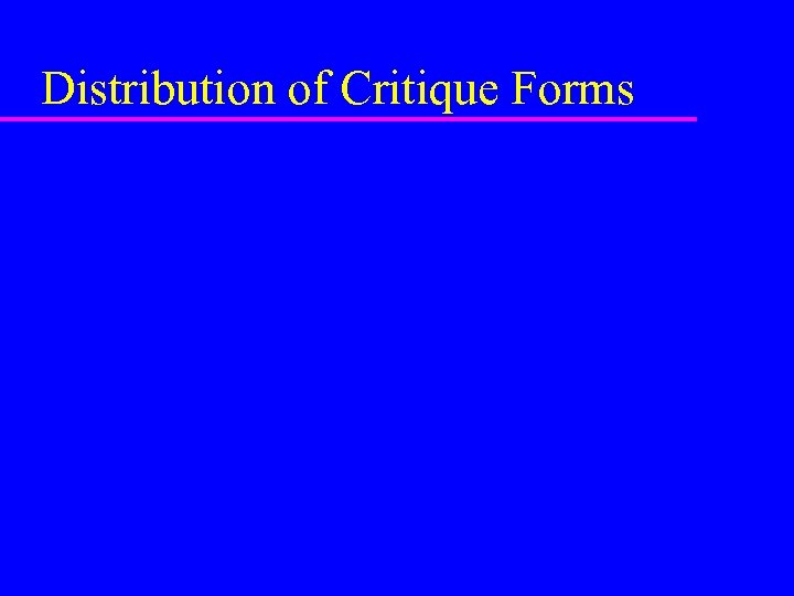 Distribution of Critique Forms 