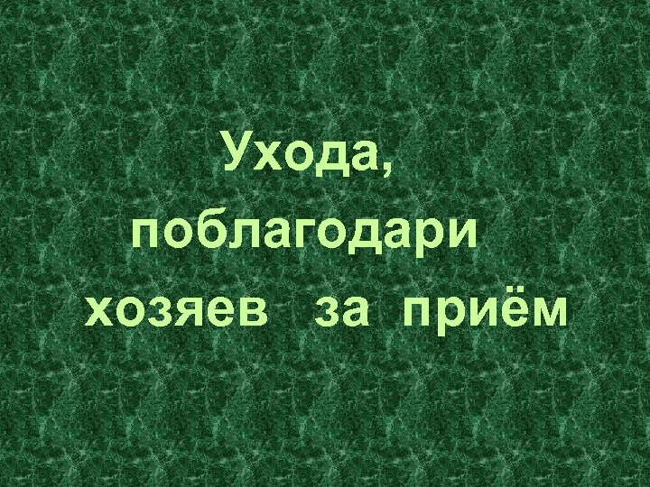 Ухода, поблагодари хозяев за приём 