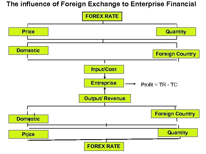 The influence of Foreign Exchange to Enterprise Financial FOREX RATE Price Quantity Domestic Foreign