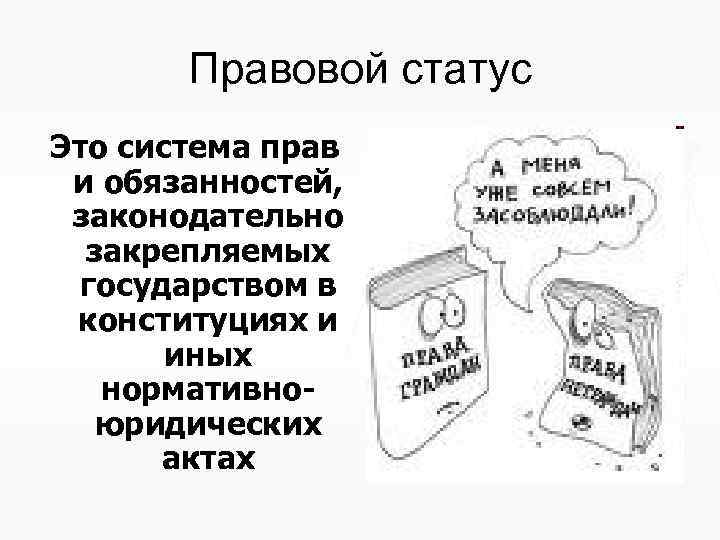 Правовое положение человека и гражданина закрепляет