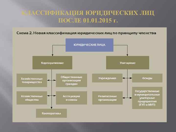 КЛАССИФИКАЦИЯ ЮРИДИЧЕСКИХ ЛИЦ ПОСЛЕ 01. 2015 г. 