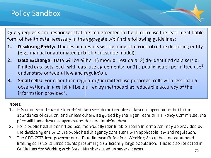 Policy Sandbox Query requests and responses shall be implemented in the pilot to use