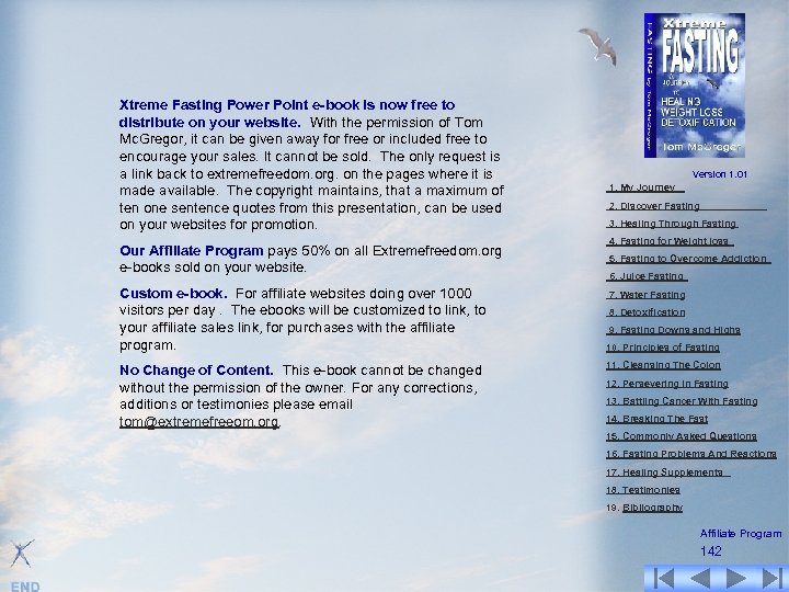 Xtreme Fasting Power Point e-book is now free to distribute on your website. With