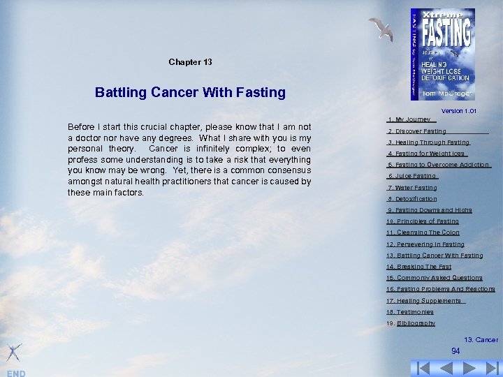 Chapter 13 Battling Cancer With Fasting Before I start this crucial chapter, please know