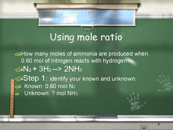 Using mole ratio /How many moles of ammonia are produced when 0. 60 mol