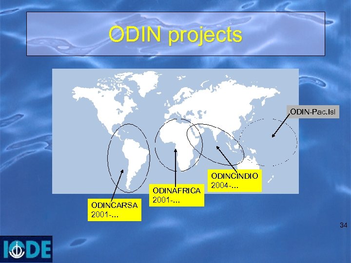 ODIN projects ODIN-Pac. Isl ODINCARSA 2001 -… ODINAFRICA 2001 -… ODINCINDIO 2004 -… 34